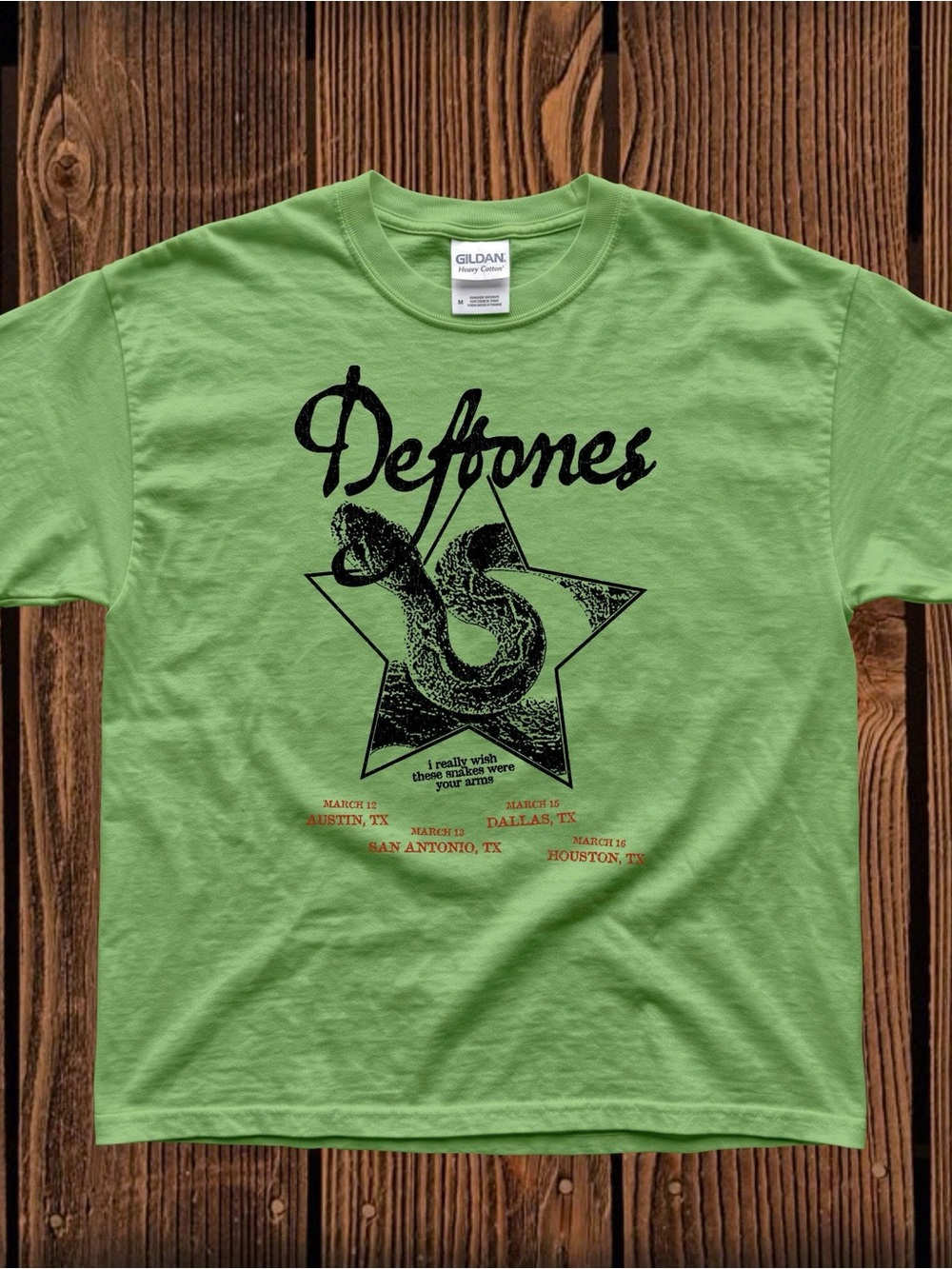 Gildan Kiwi Deftones Band Graphic Tee